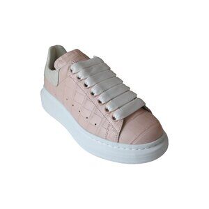 Alexander McQueen Leather Lace Up Sneakers Pink